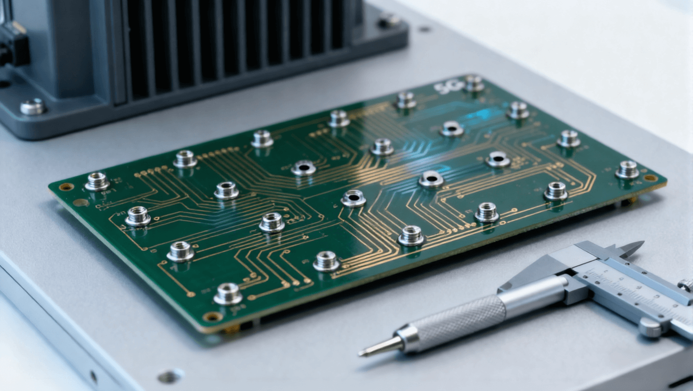5G基站PCB沉头孔加工优化后场景,螺丝头平齐板面深度偏差±0.02mm内.png