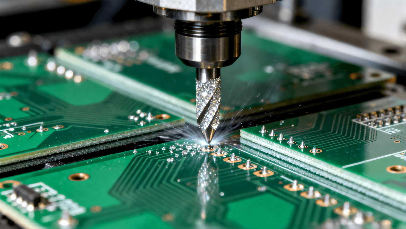 精密钻孔工艺,展示钻石涂层钻头切割多层PCB,突显高速钻孔的细节和精度.png