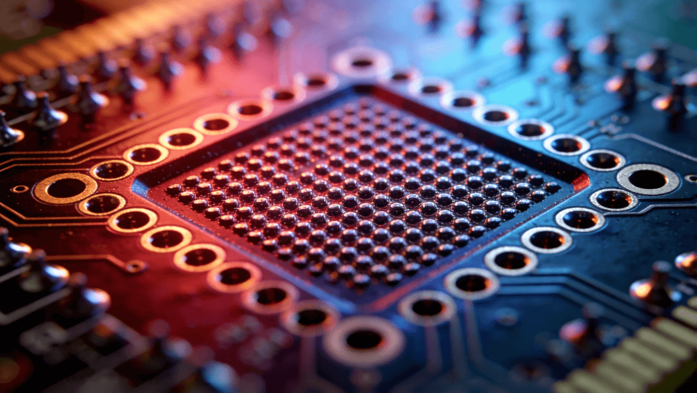 储能PCB上非对称布局的热过孔阵列特写,展示差异化散热设计.png