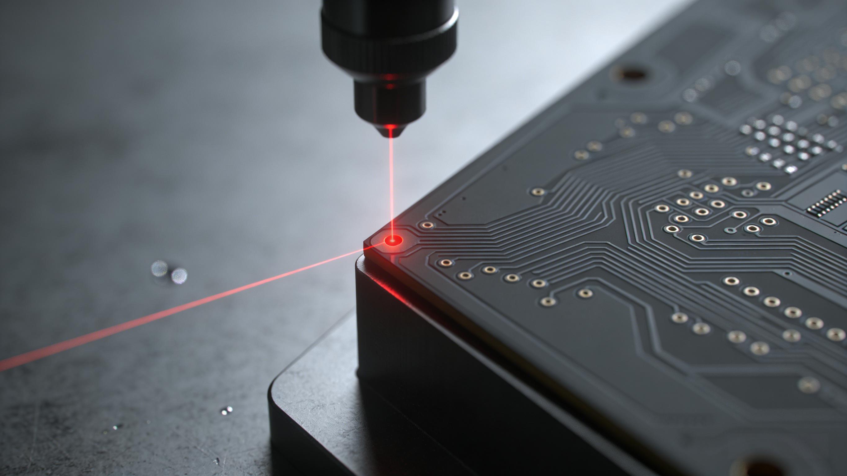 象征CPO光模块PCB超高精度制造过程的激光加工瞬间特写.jpeg